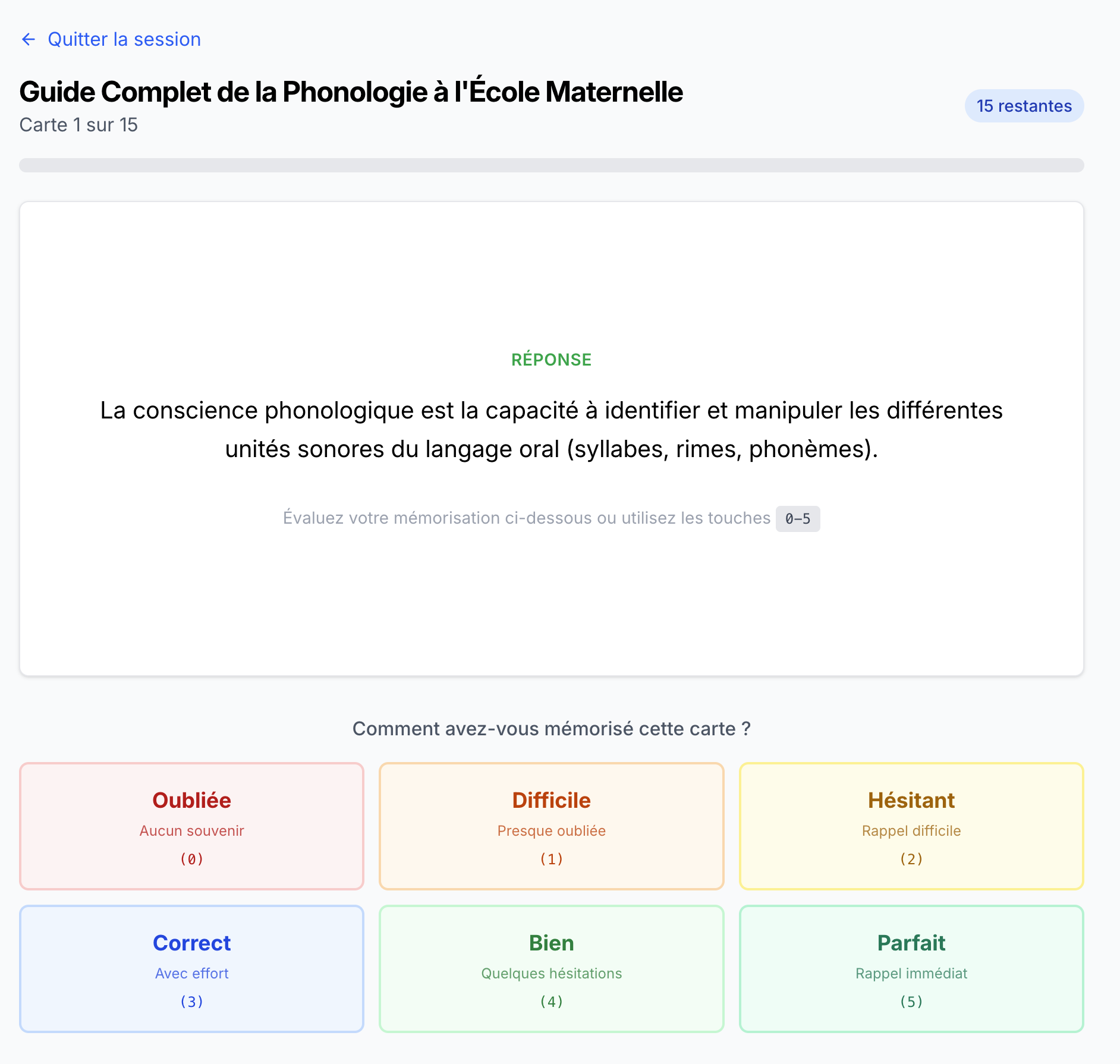 CAPPEI Quest flashcard answer reveal showing the correct response with detailed explanation